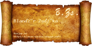 Blanár Zsóka névjegykártya